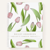 Aangepaste moderne roze tulp notitieboek (Voorkant)