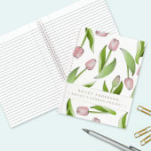 Aangepaste moderne roze tulp notitieboek
