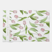 Aangepaste moderne roze tulp theedoek (Horizontaal)