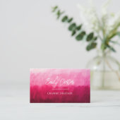 Aangepaste moderne roze waterverf visitekaartjes (Staand voorkant)