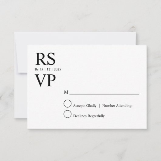 Aangepaste moderne RSVP-kaart Kaart (Voorkant)