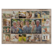 Aangepaste Moderne Rustieke Familie Fotocollage Ke Snijplank (Voorkant)