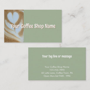 Aangepaste moderne salie koffie winkel foto sjablo visitekaartje