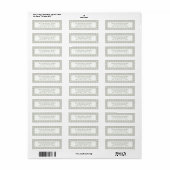 Aangepaste moderne saliegroene geruite retouradres etiket (Full Sheet)