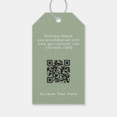 Aangepaste moderne saliegroene QR-code-prijskaart Cadeaulabel (Achterkant)