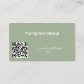 Aangepaste moderne saliegroene QR-code voor coffee Visitekaartje (Achterkant)