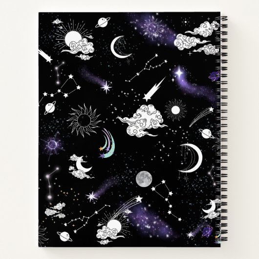 Aangepaste Moderne Schattigee Galaxy sterrenbeeld  Notitieboek (Achterkant)