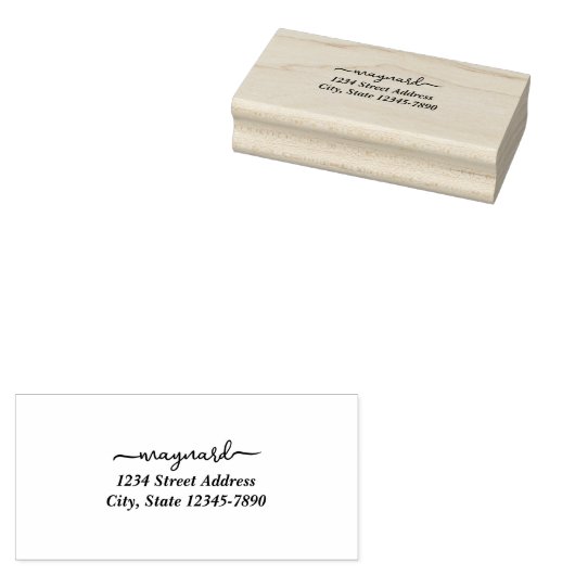 Aangepaste moderne script adresstempel rubberstempel (Gestempeld)