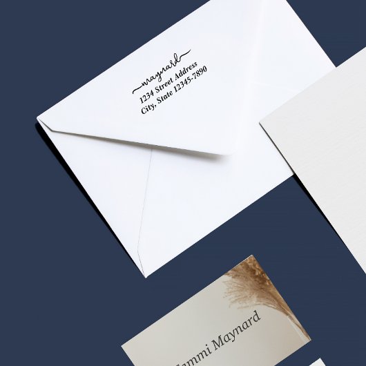 Aangepaste moderne script adresstempel rubberstempel