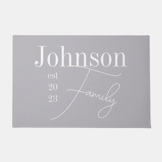 Aangepaste moderne Script-naam Deurmat (Voorkant)
