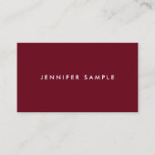 Aangepaste moderne Sjabloon Elegant Rich Maroon Re Visitekaartje (Voorkant)