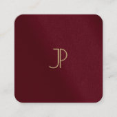 Aangepaste Moderne Sjabloon Gouden Kleur Monogram  Vierkante Visitekaartje (Voorkant)