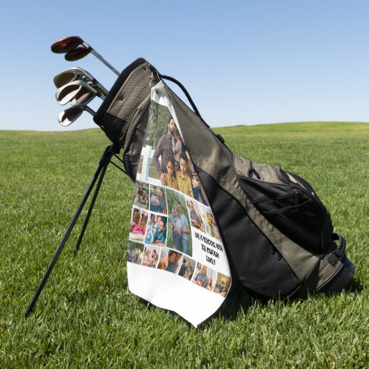 Aangepaste moderne Sjabloon voor fotocollage 14 Golfhanddoek (Groen)