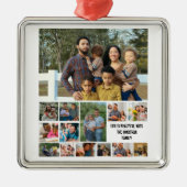 Aangepaste moderne Sjabloon voor fotocollage 14 Metalen Ornament (Voorkant)