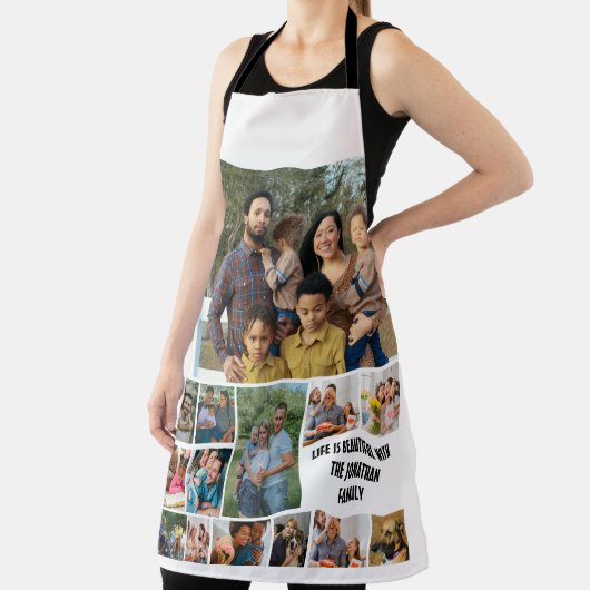 Aangepaste moderne Sjabloon voor fotocollage 14 Schort (Insitu)