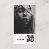 Aangepaste moderne sociale media QR-code foto Logo Visitekaartje (Achterkant)
