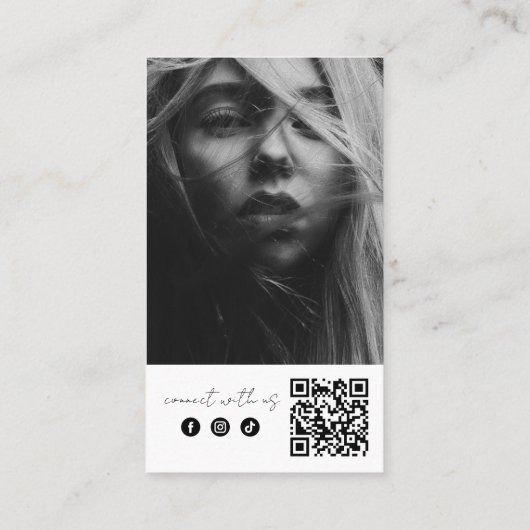 Aangepaste moderne sociale media QR-code foto Logo Visitekaartje (Achterkant)
