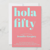 Aangepaste Moderne Spaanse Hola Vijftig 50ste verj Kaart (Voorkant)