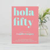 Aangepaste Moderne Spaanse Hola Vijftig 50ste verj Kaart (Staand voorkant)