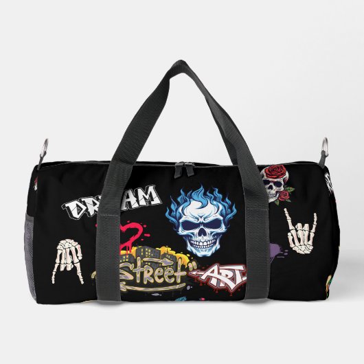 Aangepaste moderne spooky streetart patroon Zwart Plunjezak (Achterkant)