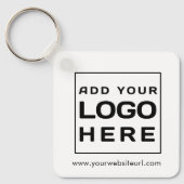 Aangepaste moderne Square Business Logo en website Sleutelhanger (Voorkant)