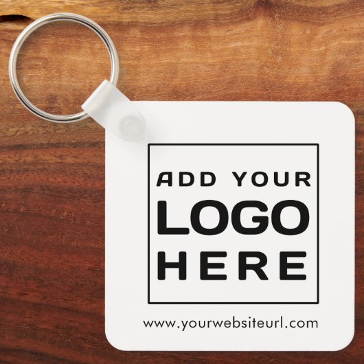 Aangepaste moderne Square Business Logo en website Sleutelhanger (Voorkant)