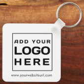 Aangepaste moderne Square Business Logo en website Sleutelhanger (Achterkant)