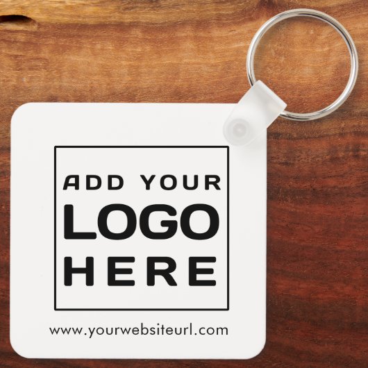 Aangepaste moderne Square Business Logo en website Sleutelhanger (Achterkant)