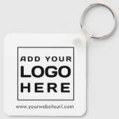 Aangepaste moderne Square Business Logo en website Sleutelhanger (Achterkant)