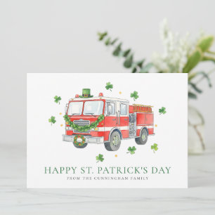 Aangepaste moderne St. Patrick's Day brandweerwage Feestdagenkaart