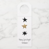 Aangepaste moderne sterren Modern Kerstmis Flessenhanger (Voorkant)