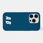 Aangepaste Moderne Stijlvolle Naam Minimale Blauwe iPhone Hoesje (Achterkant horizontaal)