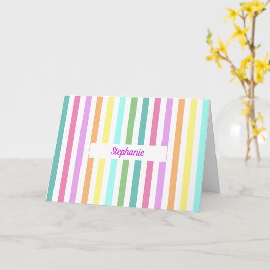 Aangepaste moderne Stripe Kaart (Gele Bloem)