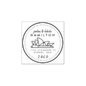 Aangepaste moderne Sydney Line Drawing Retouradres Rubberstempel (Afrduk)