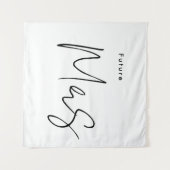 Aangepaste moderne toekomstige Mrs Bruiloft Feest Wandkleed (Voorkant (horizontaal))