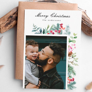 Aangepaste Moderne Traditionele Festieve Kerst Hol Feestdagenkaart