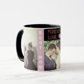 Aangepaste moderne trendtekst en foto mok (Voorkant links)