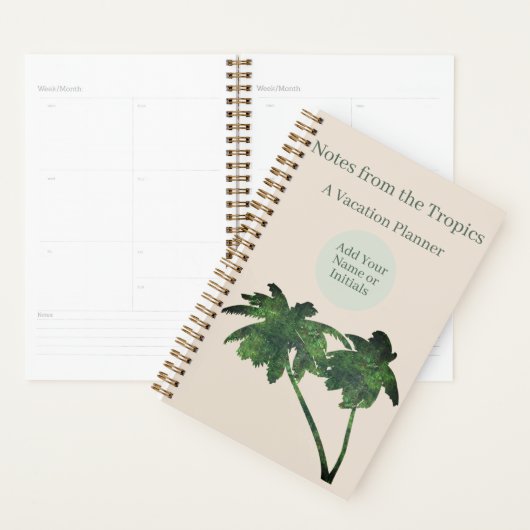 Aangepaste moderne tropische vakantie reis planner (Display)