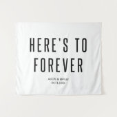 Aangepaste Moderne Trouwachtergrond Op Naar Euwig Wandkleed (Voorkant (horizontaal))