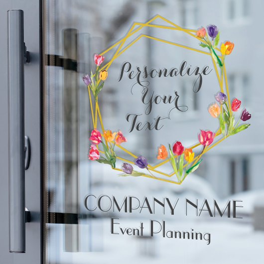 Aangepaste moderne tulpen Goud & Zwart Evenementen Raamsticker