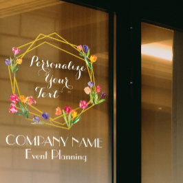 Aangepaste moderne tulpen Goud & Zwart Evenementen Raamsticker