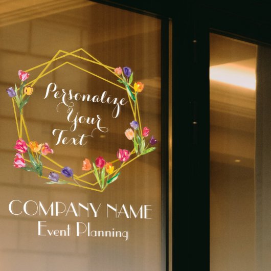 Aangepaste moderne tulpen Goud & Zwart Evenementen Raamsticker