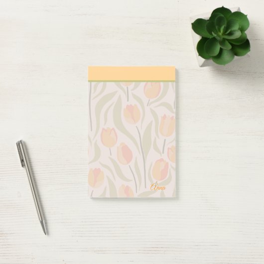 Aangepaste Moderne tulpentuin Geel Groen Post-it® Notes (Kantoor)
