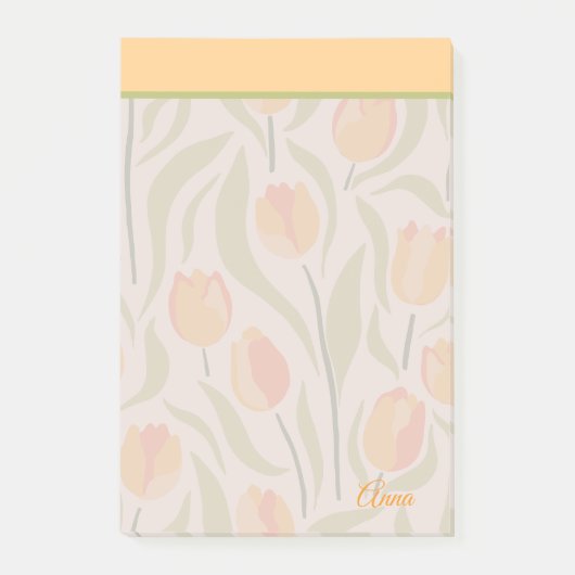Aangepaste Moderne tulpentuin Geel Groen Post-it® Notes (Voorkant)