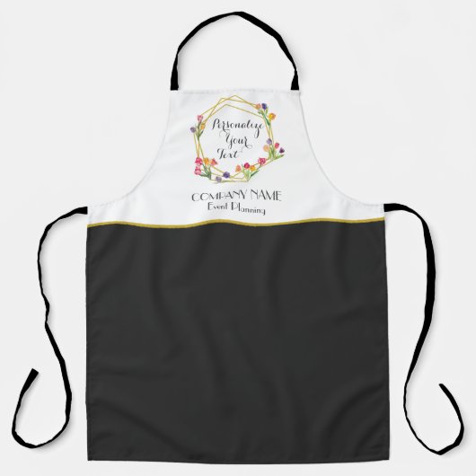 Aangepaste, moderne Tulps Gold- en Black Event Pla Schort (Voorkant)