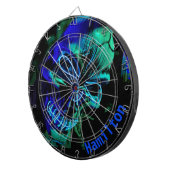 Aangepaste moderne turquoise Blauwgroen en blauwe  Dartbord (Voorkant Rechts)