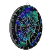 Aangepaste moderne turquoise Blauwgroen en blauwe  Dartbord (Voorkant Links)