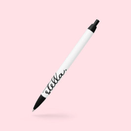 Aangepaste moderne typografie met uw merknaam zwarte inkt pen