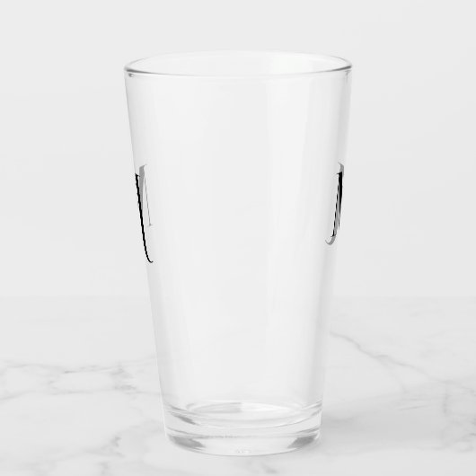 Aangepaste moderne typografie Monogram bierglas Glas (Links)