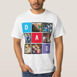 Aangepaste moderne typografie Pap Foto Collage T-shirt
